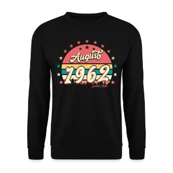 1962 In August 60th birthday - Unisex Sweatshirt - black - Front - Alina (178cm) & Michal (187cm)