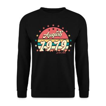 Né en août 1979 - Sweat-shirt Unisexe - noir - Devant - Alina (178cm) & Michal (187cm)