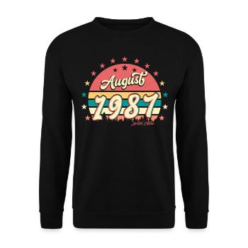Salutations d’anniversaire 1987 Août - Sweat-shirt Unisexe - noir - Devant - Alina (178cm) & Michal (187cm)