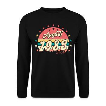 Geboren Im August 1983 - Unisex Pullover - Schwarz - Vorne - Alina (178cm) & Michal (187cm)