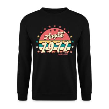 1971 Août Rétro - Sweat-shirt Unisexe - noir - Devant - Alina (178cm) & Michal (187cm)