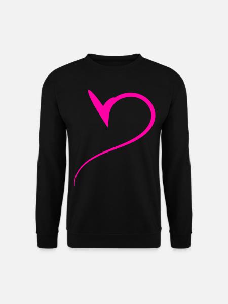 Halbes Pinkes Herz Simpel - Unisex Pullover - Schwarz