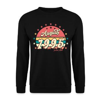 Baujahr 1995 Im August - Unisex Pullover - Schwarz - Vorne - Alina (178cm) & Michal (187cm)