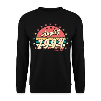 Baujahr 1994 Im August - Unisex Pullover - Schwarz - Vorne - Alina (178cm) & Michal (187cm)