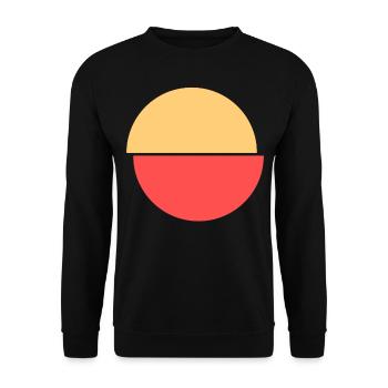 Demi-cercles rouge et jaune Design - Sweat-shirt Unisexe - noir - Devant - Alina (178cm) & Michal (187cm)
