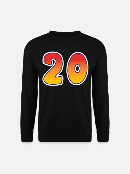 Number 20 Red - Orange Design - Unisex Sweatshirt - black