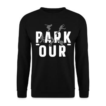 Parkour Freies Laufen Traceur Freestyle Sport - Unisex Pullover - Schwarz - Vorne - Alina (178cm) & Michal (187cm)