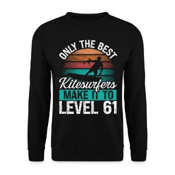 61 Kitesurf Level 61 Year Retro Kiteboarding - Unisex Sweatshirt - black - Front - Alina (178cm) & Michal (187cm)