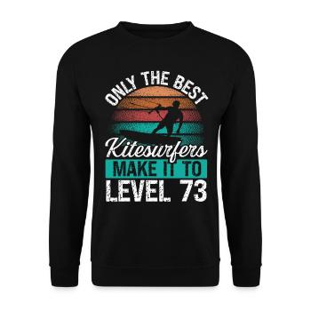 73 Kitesurf Niveau 73 Ans Rétro Kitesurf - Sweat-shirt Unisexe - noir - Devant - Alina (178cm) & Michal (187cm)