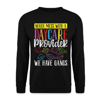 Fournisseur de garderie Nous avons gangs Enseignant de garde d’enfants - Sweat-shirt Unisexe - noir - Devant - Alina (178cm) & Michal (187cm)