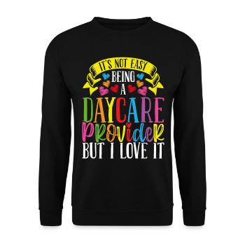 Daycare Provider Appreciation Childcare Teacher - Unisex Pullover - Schwarz - Vorne - Alina (178cm) & Michal (187cm)