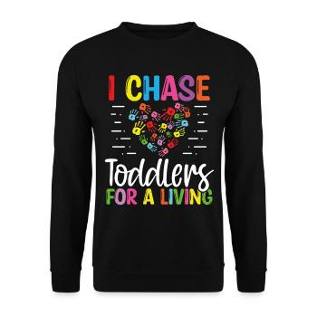 Fournisseur de garderie Chase Toddlers Childcare Teacher - Sweat-shirt Unisexe - noir - Devant - Alina (178cm) & Michal (187cm)