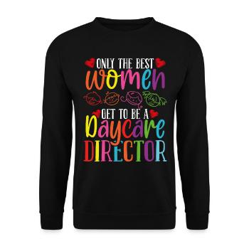 Directrices de garderies Femmes Drôle Fournisseur de services de garde d’enfants - Sweat-shirt Unisexe - noir - Devant - Alina (178cm) & Michal (187cm)