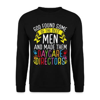 Directeurs de garderies Hommes Drôle Fournisseur de services de garde d’enfants - Sweat-shirt Unisexe - noir - Devant - Alina (178cm) & Michal (187cm)