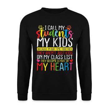 Garderie Provier Mes enfants Humour Garderie Enseignante - Sweat-shirt Unisexe - noir - Devant - Alina (178cm) & Michal (187cm)