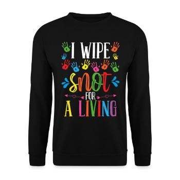 Childcare Teacher Wipe Snot Daycare Provider - Unisex Sweatshirt - black - Front - Alina (178cm) & Michal (187cm)
