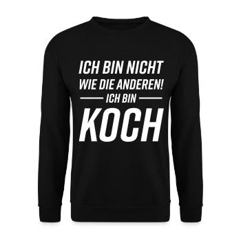 Koch Humor Statement - Unisex Pullover - Schwarz - Vorne - Alina (178cm) & Michal (187cm)
