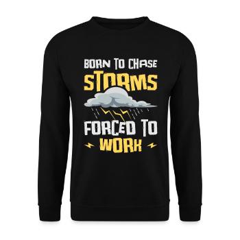 Storm Hunter Tornados Storm Chaser Gift - Unisex Sweatshirt - black - Front - Alina (178cm) & Michal (187cm)