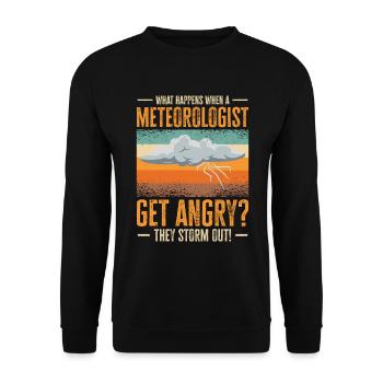 Storm Hunter Tornados Storm Chaser Gift - Unisex Sweatshirt - black - Front - Alina (178cm) & Michal (187cm)