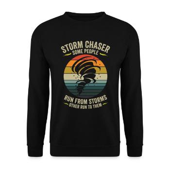 Storm Hunter Tornadoes Storm Chaser Gift - Unisex Sweatshirt - black - Front - Alina (178cm) & Michal (187cm)