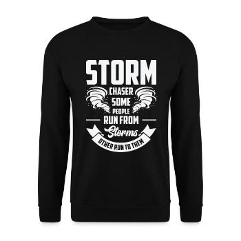 Storm Hunter Tornados Storm Chaser Gift - Unisex Sweatshirt - black - Front - Alina (178cm) & Michal (187cm)