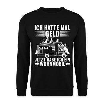 Camping Wohnmobil - Unisex Pullover - Schwarz - Vorne - Alina (178cm) & Michal (187cm)