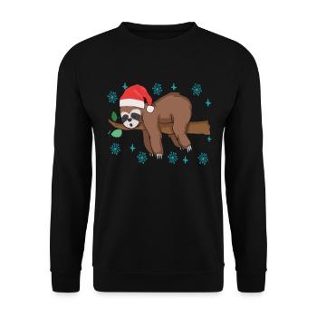 Paresseux de Noël - Sweat-shirt Unisexe - noir - Devant - Alina (178cm) & Michal (187cm)