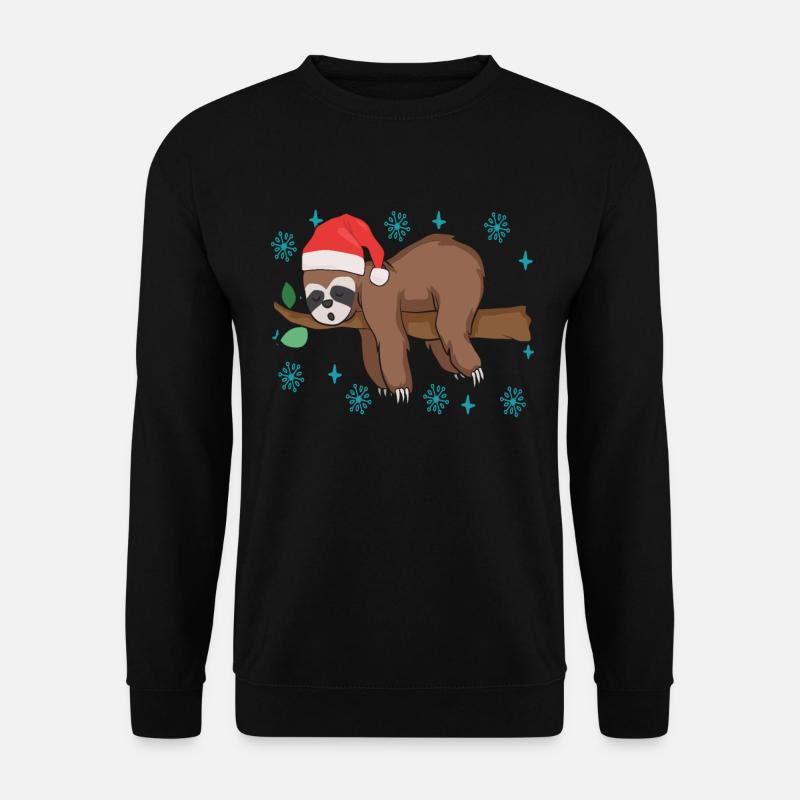 Weihnachten Faultier - Unisex Pullover - Schwarz