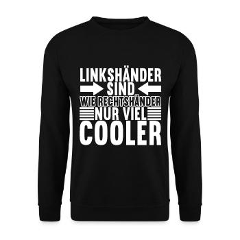 Linkshänder - Unisex Pullover - Schwarz - Vorne - Alina (178cm) & Michal (187cm)