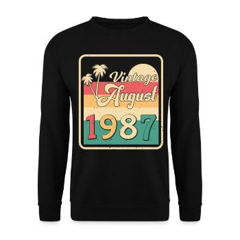 Salutations d’anniversaire pour août 1987 - Sweat-shirt Unisexe - noir - Devant - Alina (178cm) & Michal (187cm)