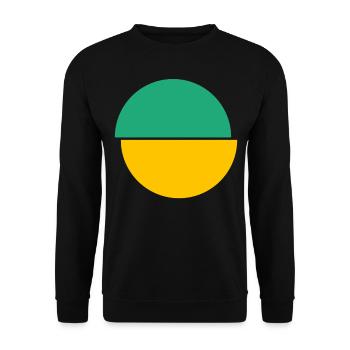 Demi-cercles vert et jaune Design - Sweat-shirt Unisexe - noir - Devant - Alina (178cm) & Michal (187cm)