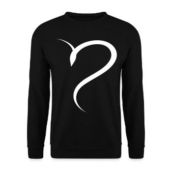 Halbes Weises Herz Simpel - Unisex Pullover - Schwarz - Vorne - Alina (178cm) & Michal (187cm)