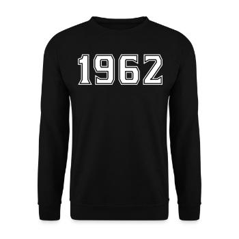 1962 Year in white - Unisex Sweatshirt - black - Front - Alina (178cm) & Michal (187cm)