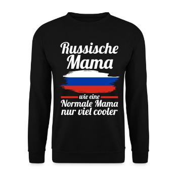 Russin Russische Mama Russland Mutter - Unisex Pullover - Schwarz - Vorne - Alina (178cm) & Michal (187cm)