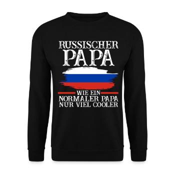 Russischer Papa Vater Russen Russland - Unisex Pullover - Schwarz - Vorne - Alina (178cm) & Michal (187cm)