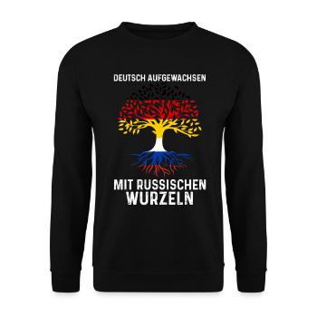 Deutschland Russen Russisches Russland - Unisex Pullover - Schwarz - Vorne - Alina (178cm) & Michal (187cm)