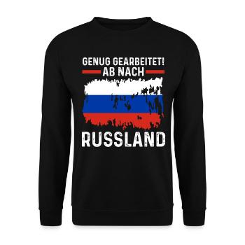 Urlaub Russen Russland - Unisex Pullover - Schwarz - Vorne - Alina (178cm) & Michal (187cm)