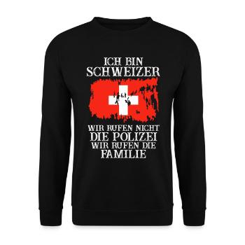 Schweiz Schweizer - Unisex Pullover - Schwarz - Vorne - Alina (178cm) & Michal (187cm)