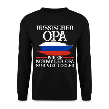 Russischer Opa Russen Russland - Unisex Pullover - Schwarz - Vorne - Alina (178cm) & Michal (187cm)