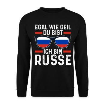 Russen Russisches Russland - Unisex Pullover - Schwarz - Vorne - Alina (178cm) & Michal (187cm)