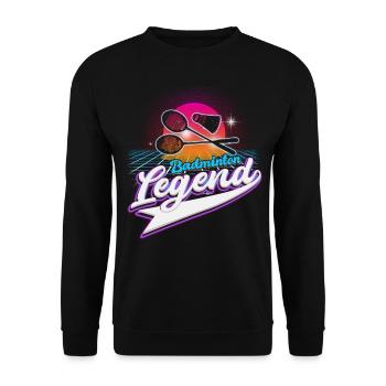 Cool Retro Crossing Raquettes Badminton Légende - Sweat-shirt Unisexe - noir - Devant - Alina (178cm) & Michal (187cm)