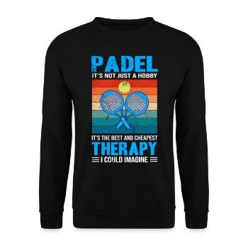 padel - It's Not Just A Hobby It's Therapy | Padel - Unisex Sweatshirt - black - Front - Alina (178cm) & Michal (187cm)