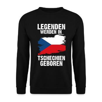 Tschechien Tscheche Tschechisches - Unisex Pullover - Schwarz - Vorne - Alina (178cm) & Michal (187cm)