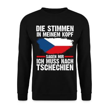 Tschechien Tscheche Tschechisches - Unisex Pullover - Schwarz - Vorne - Alina (178cm) & Michal (187cm)