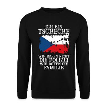 Tschechien Tscheche Tschechisches - Unisex Pullover - Schwarz - Vorne - Alina (178cm) & Michal (187cm)