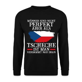Tschechien Tscheche Tschechisches - Unisex Pullover - Schwarz - Vorne - Alina (178cm) & Michal (187cm)