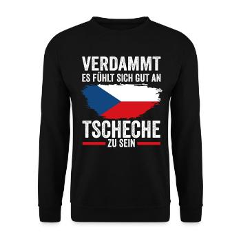 Tschechien Tscheche Tschechisches - Unisex Pullover - Schwarz - Vorne - Alina (178cm) & Michal (187cm)