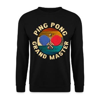 Cool Retro Crossing Raquettes Ping Pong Grand Maître - Sweat-shirt Unisexe - noir - Devant - Alina (178cm) & Michal (187cm)