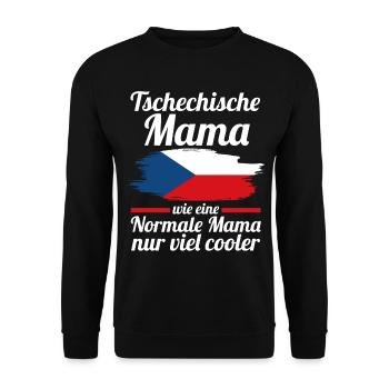 Tschechin Tschechische Mama Tschechien Mutter - Unisex Pullover - Schwarz - Vorne - Alina (178cm) & Michal (187cm)