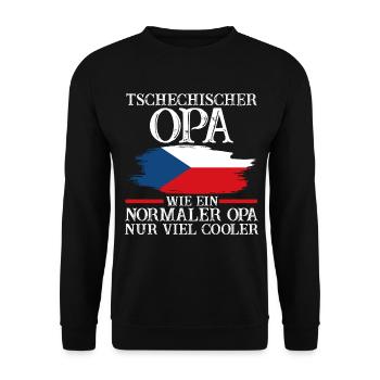 Tschechischer Opa Tscheche Tschechien - Unisex Pullover - Schwarz - Vorne - Alina (178cm) & Michal (187cm)